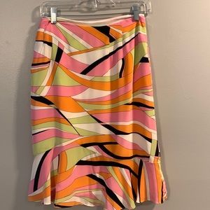 Talbots size 18 Multi Color Skirt. 100% Silk.